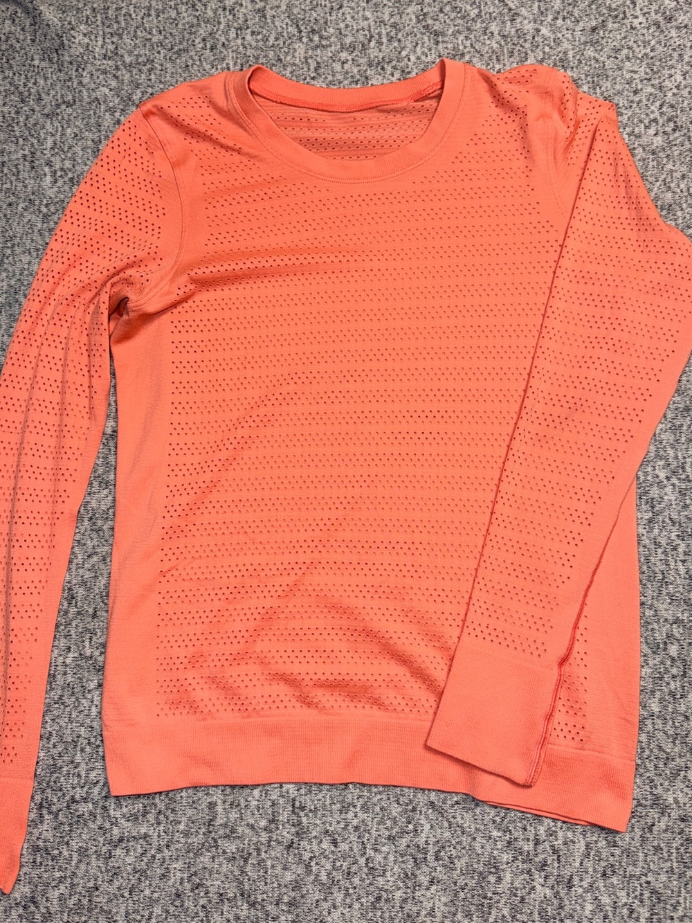 Lululemon Women's Coral Long-Sleeve Perforated Knit Top